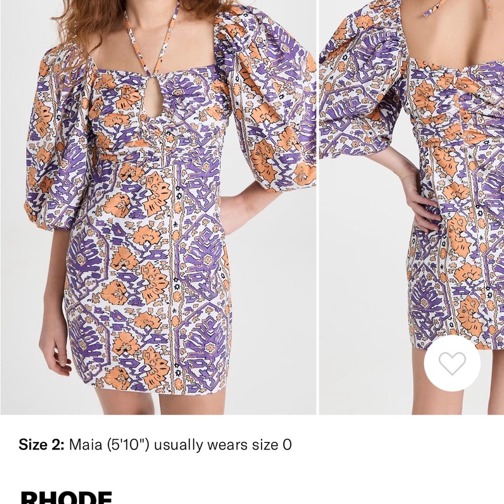 RHODE Jeanne Dress -Vibrant Purple and Orange Mini Dress